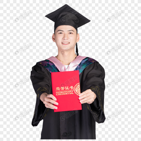 手持荣誉证书的毕业大学生图片