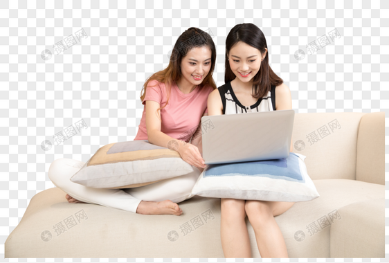 闺蜜居家玩电脑图片