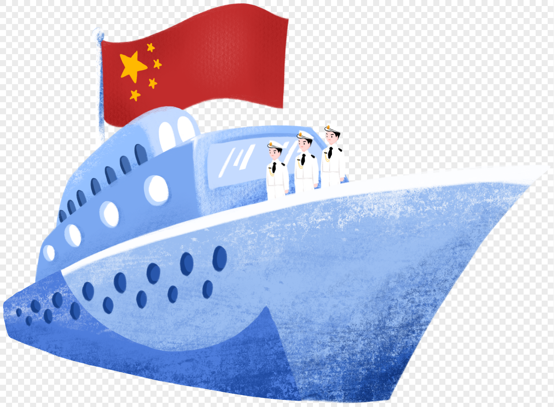 免抠元素 手绘/卡通元素 军舰.png