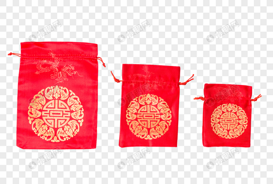 中国春节福袋大小排列摆拍图片