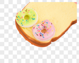 面包片上的甜甜圈图片