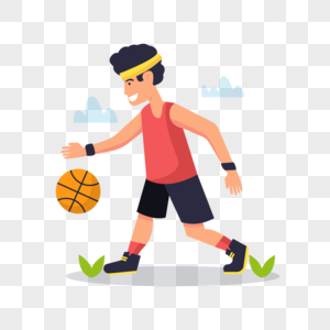 打篮球运动男孩元素图片