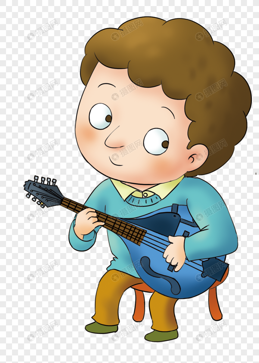 弹奏吉他男孩图片