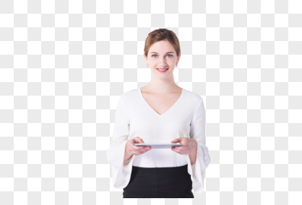 外国女性白领用平板电脑图片