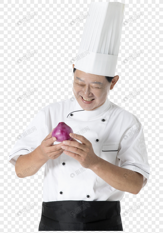 厨师拿洋葱图片