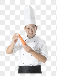 厨师拿胡萝卜图片