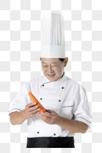 厨师拿胡萝卜图片