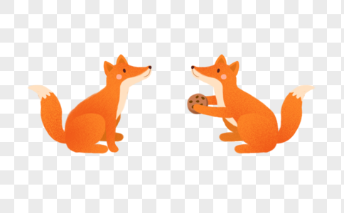 狐狸可爱吃饼干高清图片
