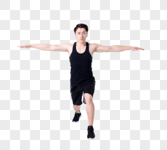 运动健身男性伸展运动图片