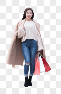 女性户外消费购物逛街图片