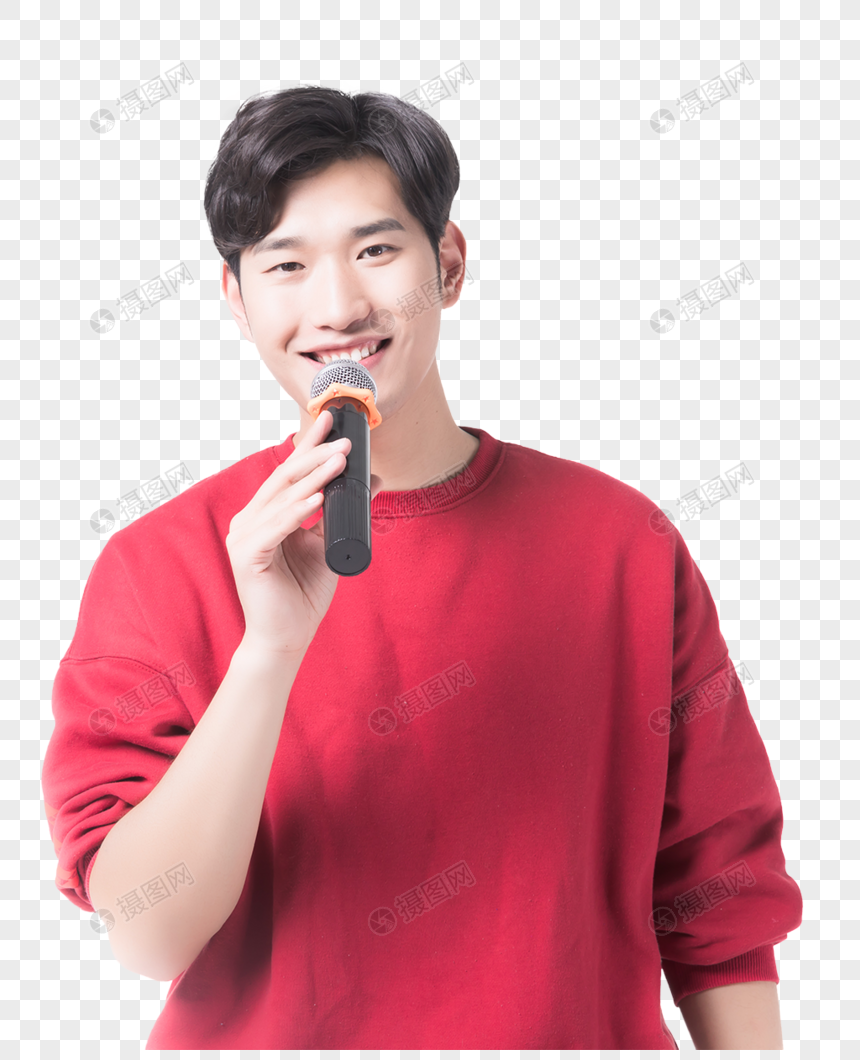 男性手拿麦克风表演元素素材下载 正版素材 摄图网
