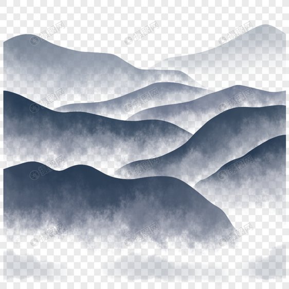 中国风水墨远山