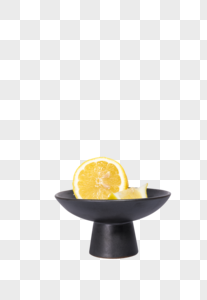柠檬托盘切块柠檬高清图片