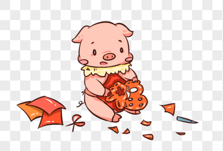 新年猪剪福字图片