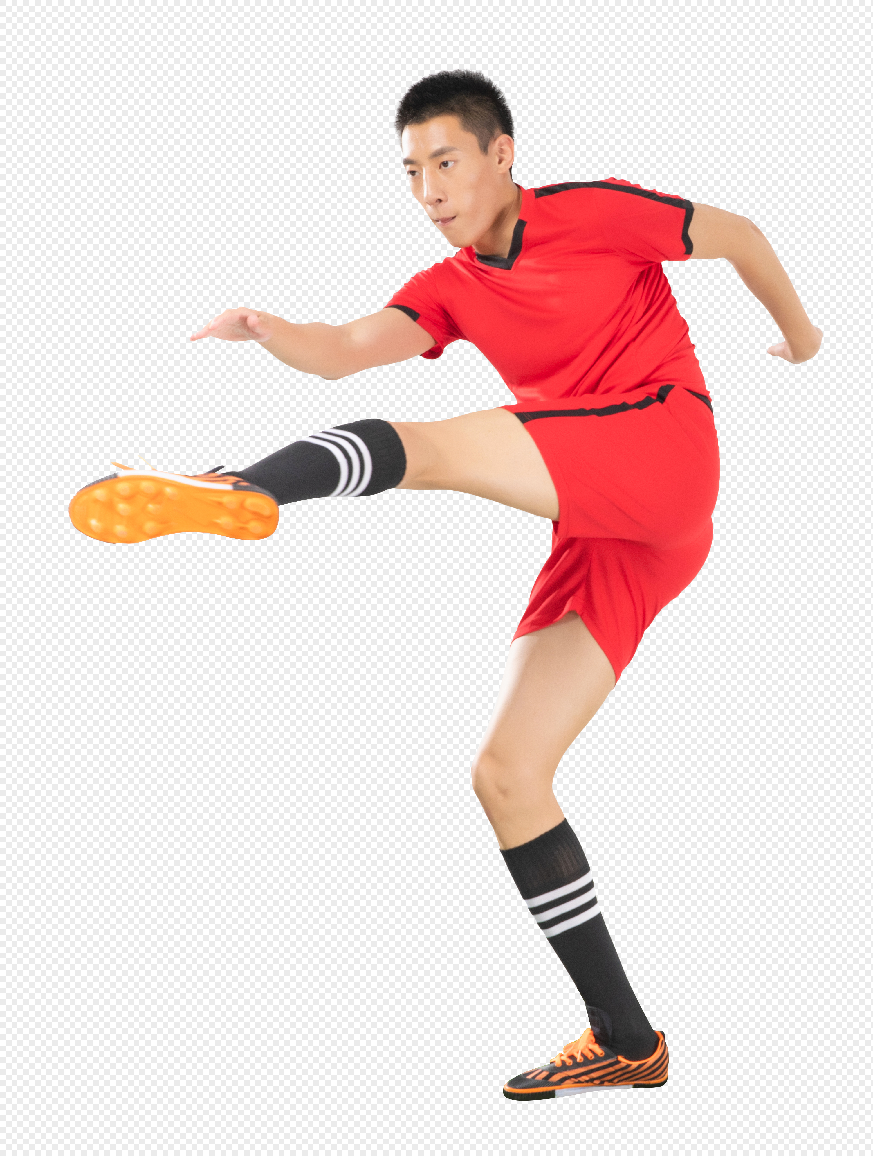 足球运动员踢球动作元素素材png格式_设计素材免费下载_vrf高清图片