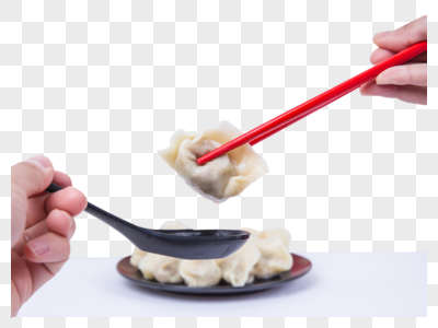 吃饺子饱满的饺子高清图片