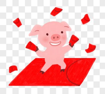 新年猪发红包形象图片