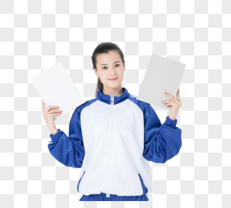 校服女性学生书本学习图片