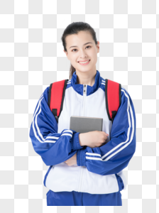 女性学生校服书包形象图片