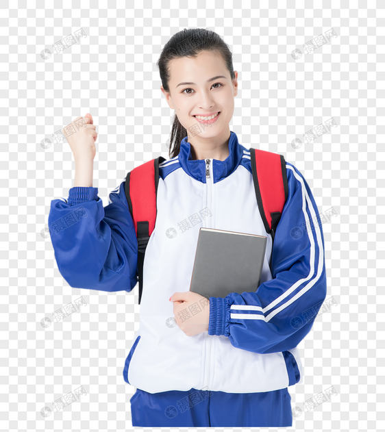 女性学生校服书包形象