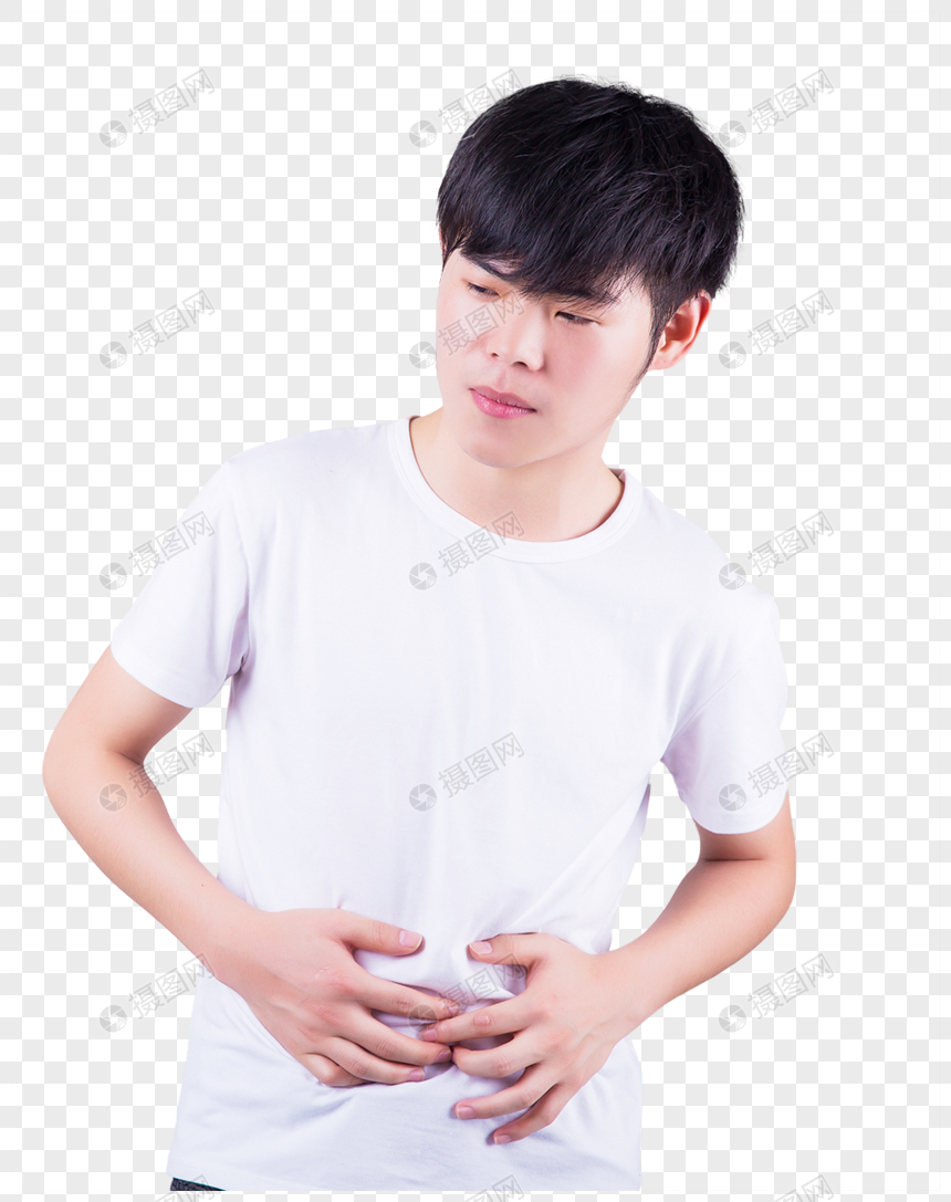 棚拍个人肚子难受形象