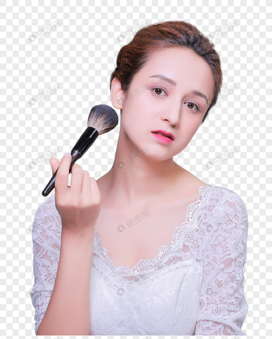 清新妆面美女化妆刷广告图片