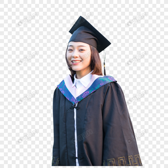 穿着学士服开心毕业的大学生图片