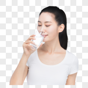 女性喝水关注身体高清图片
