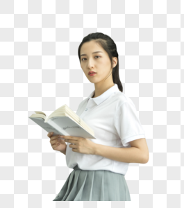 女学生看书图片