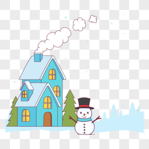 雪人和房子图片