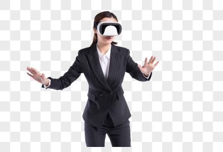 戴AR眼罩的商务女性图片