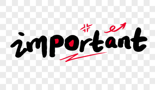 非常重要important卡通字体设计素材