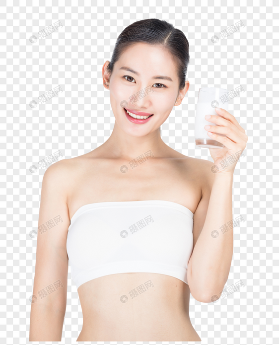 美女喝牛奶图片