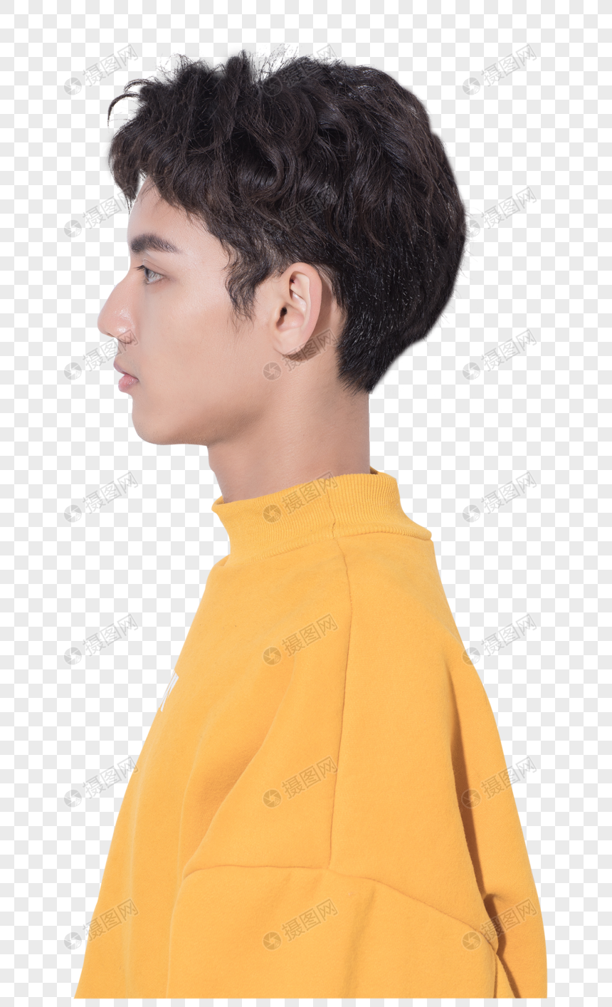 帅气的青年男性侧拍
