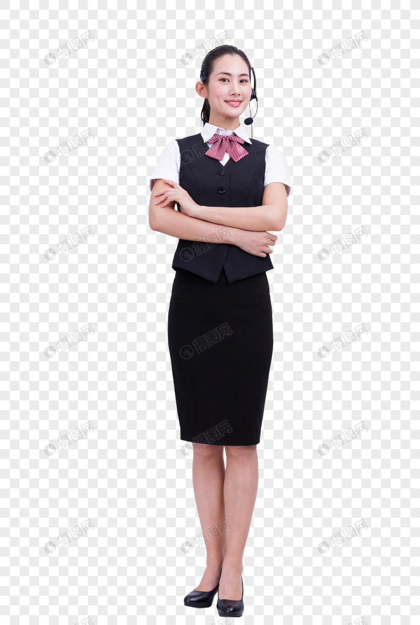 商务亲和职业女性客服全身照元素素材下载 正版素材 摄图网