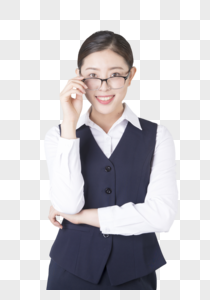 戴眼镜的商务女性图片