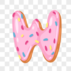 甜甜圈英文字母W图片