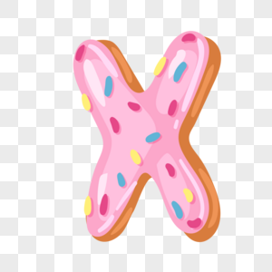 甜甜圈英文字母X图片