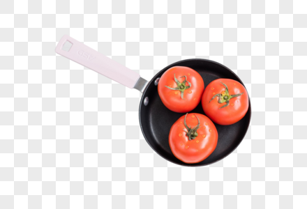 锅里的三个西红柿图片