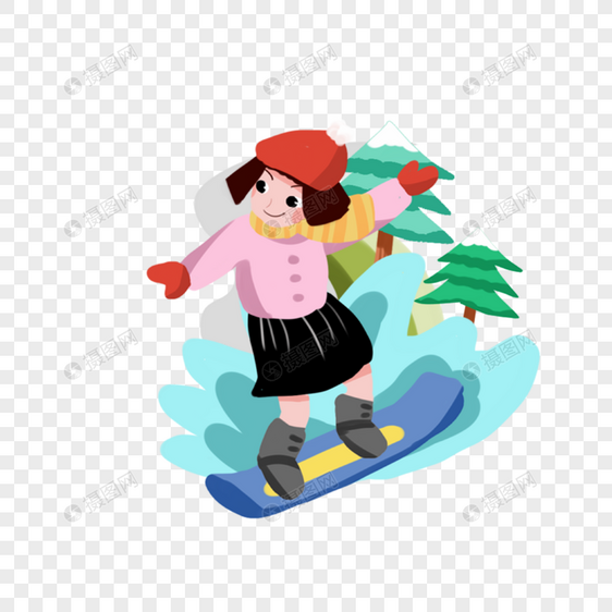 滑雪女孩图片