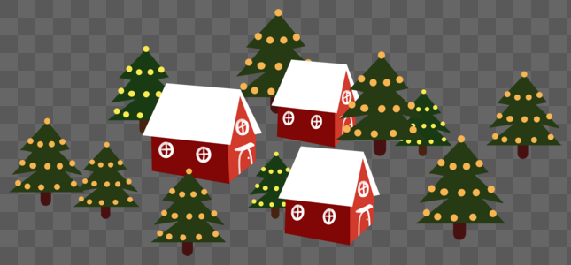 圣诞树和房子图片