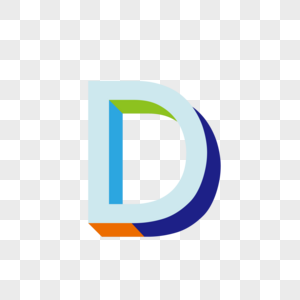 立体英文字母d图片