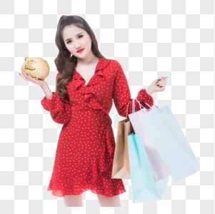 女性逛街购物消费图片