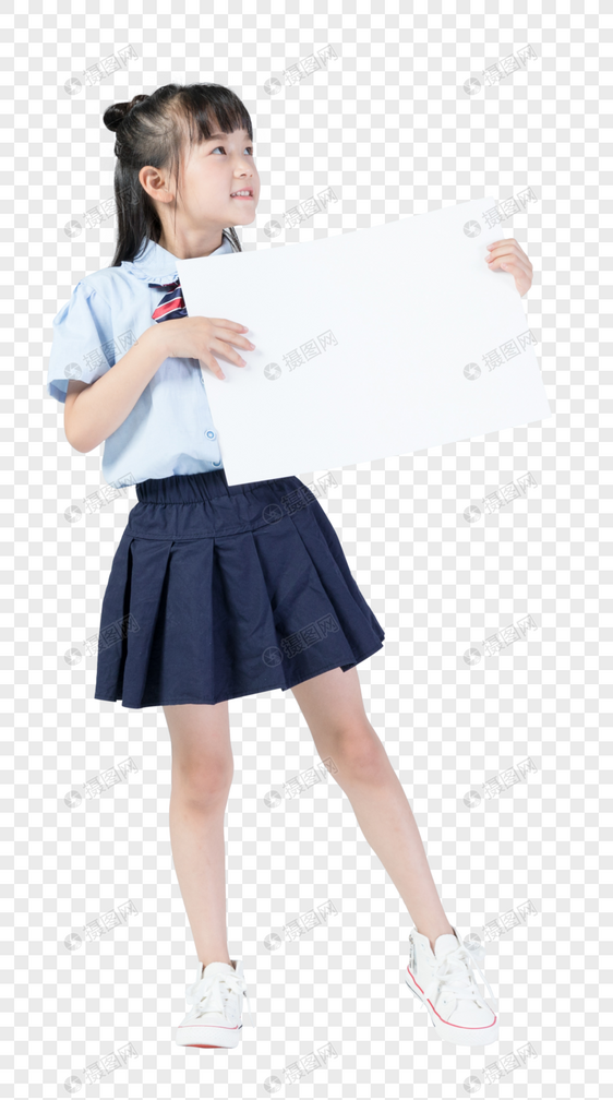 儿童学生手拿白板图片