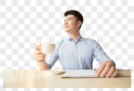商务男性咖啡馆喝咖啡图片