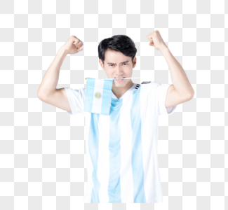 世界杯运动男性人像手拿国旗图片