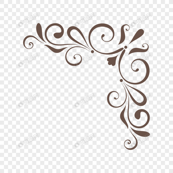 欧式花纹边角框