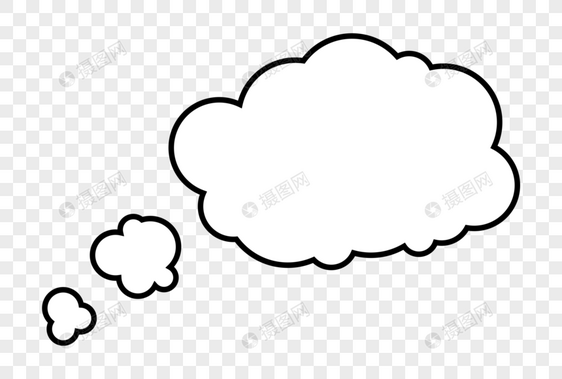 黑色卡通云朵气泡对话框图片
