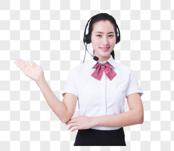 美女客服手势图片