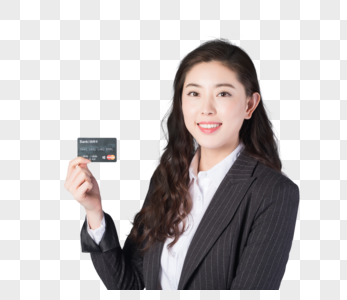 商务女性手持信用卡高清图片